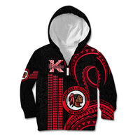 Hawaii Kahuku High And Intermediate School Kid Hoodie Red Raiders Kakau Pattern LT14 - Polynesian Pride