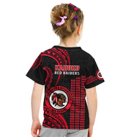 Hawaii Kahuku High And Intermediate School Kid T Shirt Red Raiders Kakau Pattern LT14 - Polynesian Pride