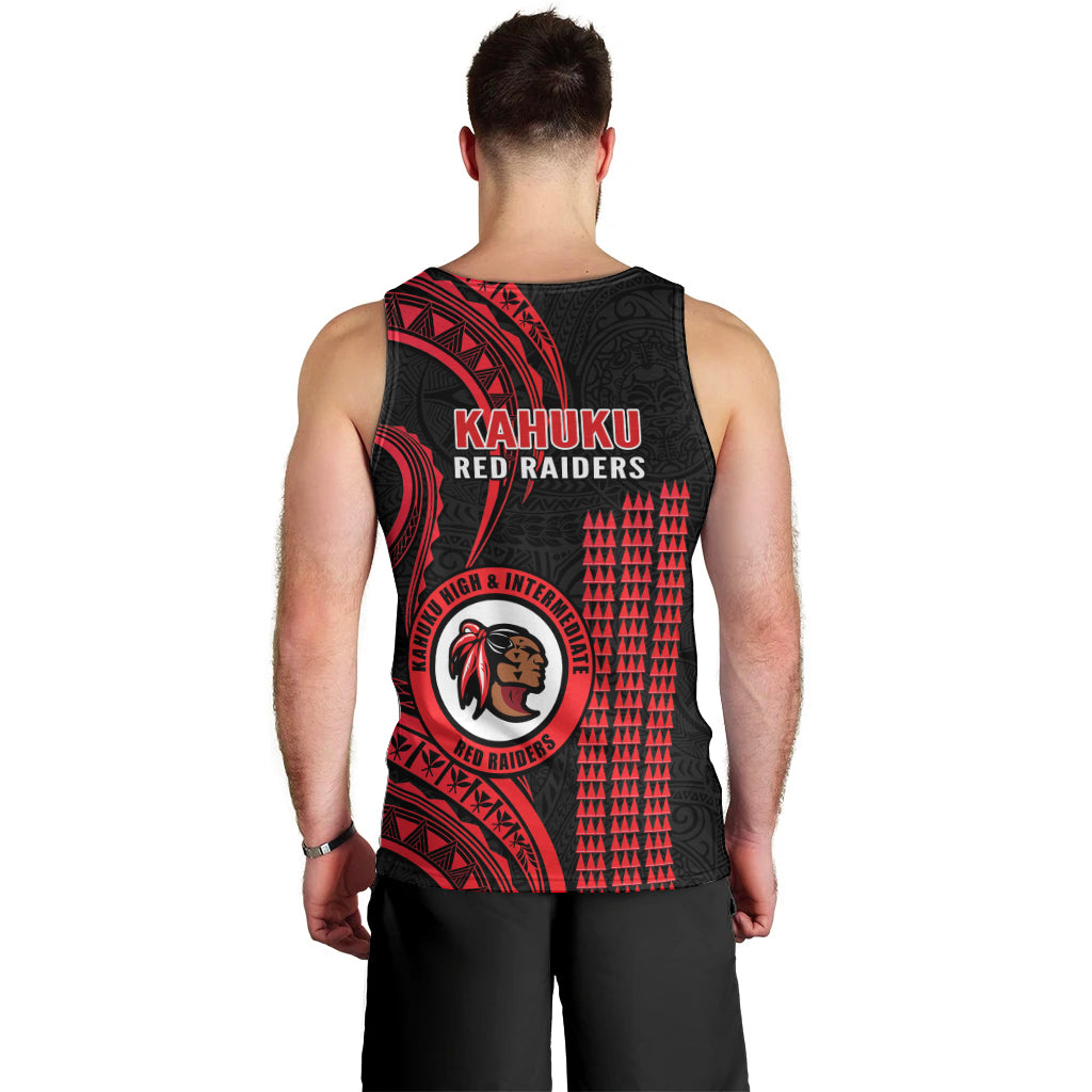 Hawaii Kahuku High And Intermediate School Men Tank Top Red Raiders Kakau Pattern LT14 - Polynesian Pride
