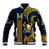 Hawaii Hilo High School Baseball Jacket Vikings Polynesian Kakau Pattern LT14 Unisex Gold - Polynesian Pride
