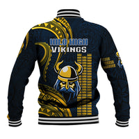 Hawaii Hilo High School Baseball Jacket Vikings Polynesian Kakau Pattern LT14 - Polynesian Pride