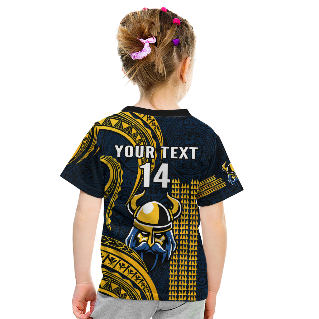 Personalised Hawaii Hilo High School Kid T Shirt Vikings Polynesian Kakau Pattern LT14 - Polynesian Pride