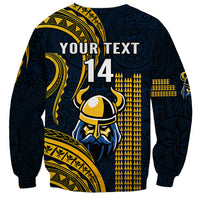 Personalised Hawaii Hilo High School Sweatshirt Vikings Polynesian Kakau Pattern LT14 - Polynesian Pride