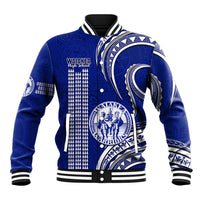 Hawaii Waiakea High School Baseball Jacket Polynesian Kakau Pattern LT14 Unisex Blue - Polynesian Pride