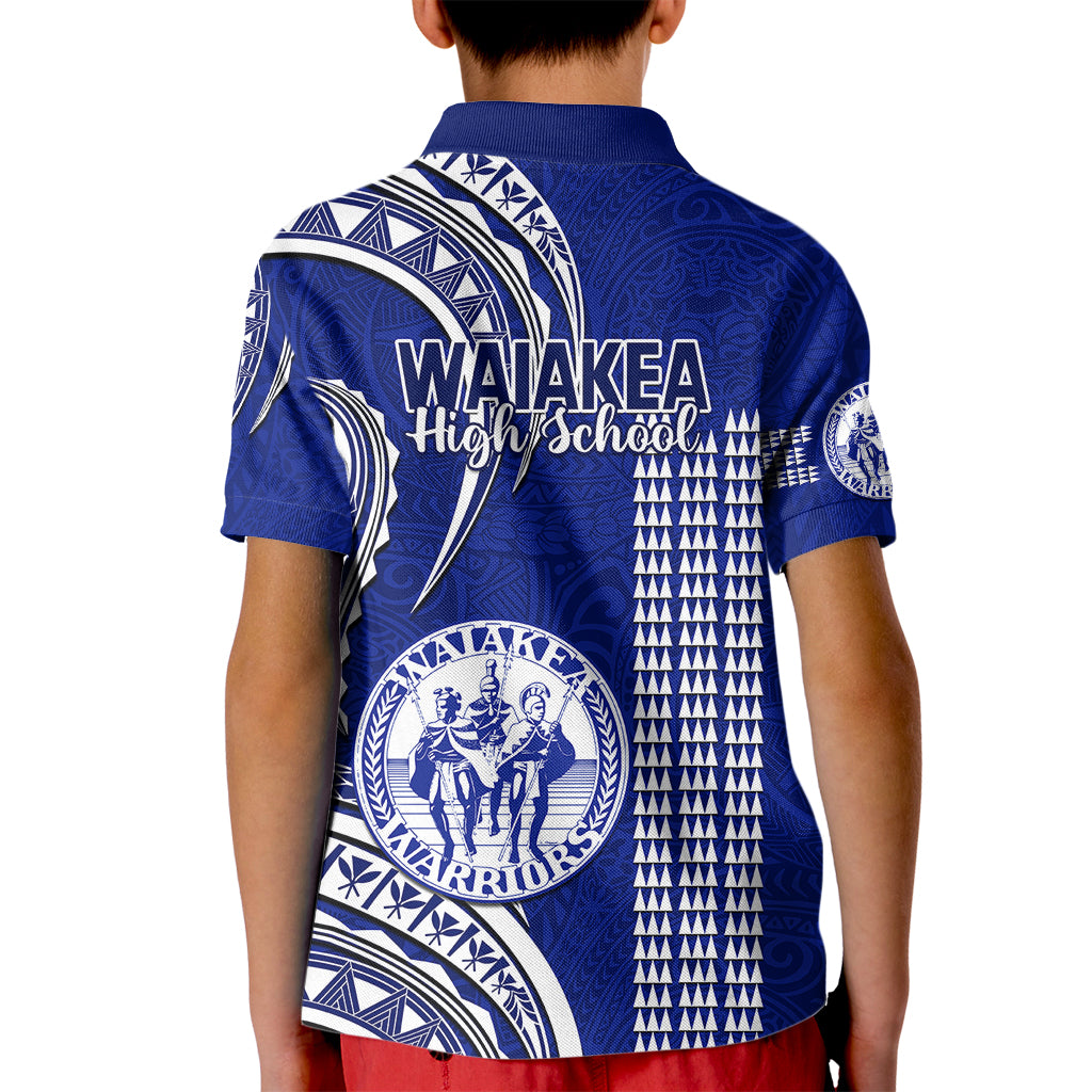Hawaii Waiakea High School Kid Polo Shirt Polynesian Kakau Pattern LT14 - Polynesian Pride