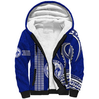 Hawaii Waiakea High School Sherpa Hoodie Polynesian Kakau Pattern LT14 Unisex Blue - Polynesian Pride