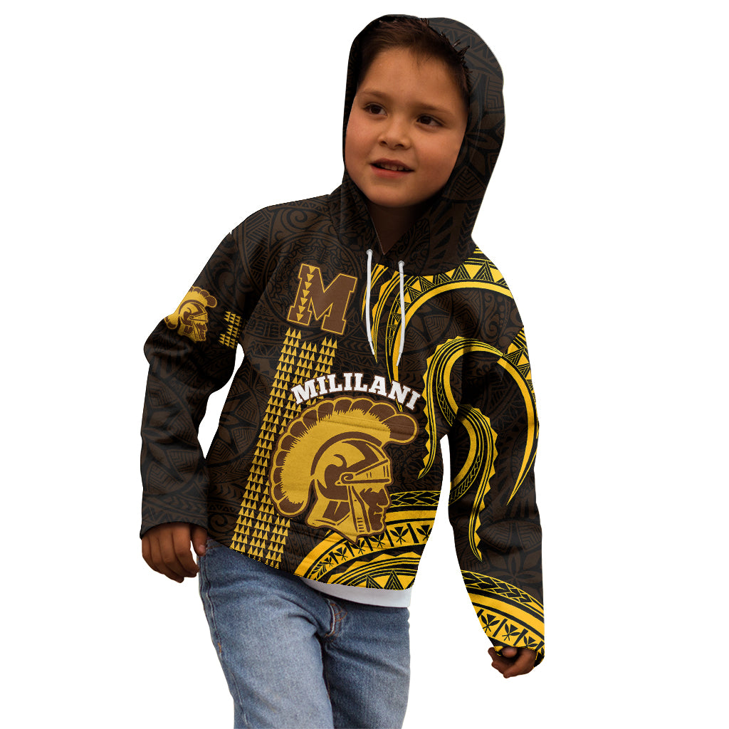 Personalised Hawaii Mililani High School Kid Hoodie Polynesian Kakau Pattern LT14 - Polynesian Pride
