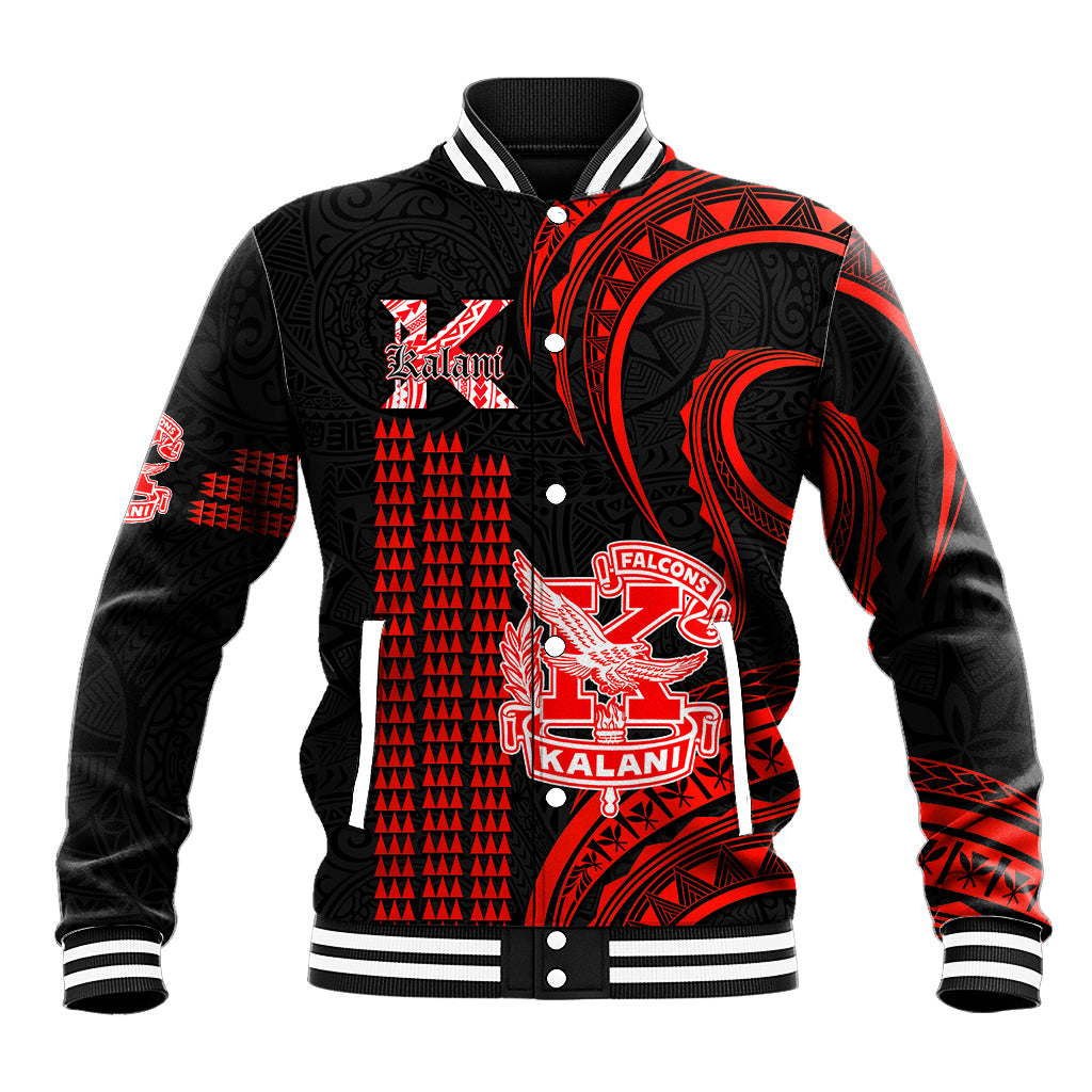 Personalised Hawaii Kalani High School Baseball Jacket Polynesian Kakau Pattern LT14 Unisex Red - Polynesian Pride
