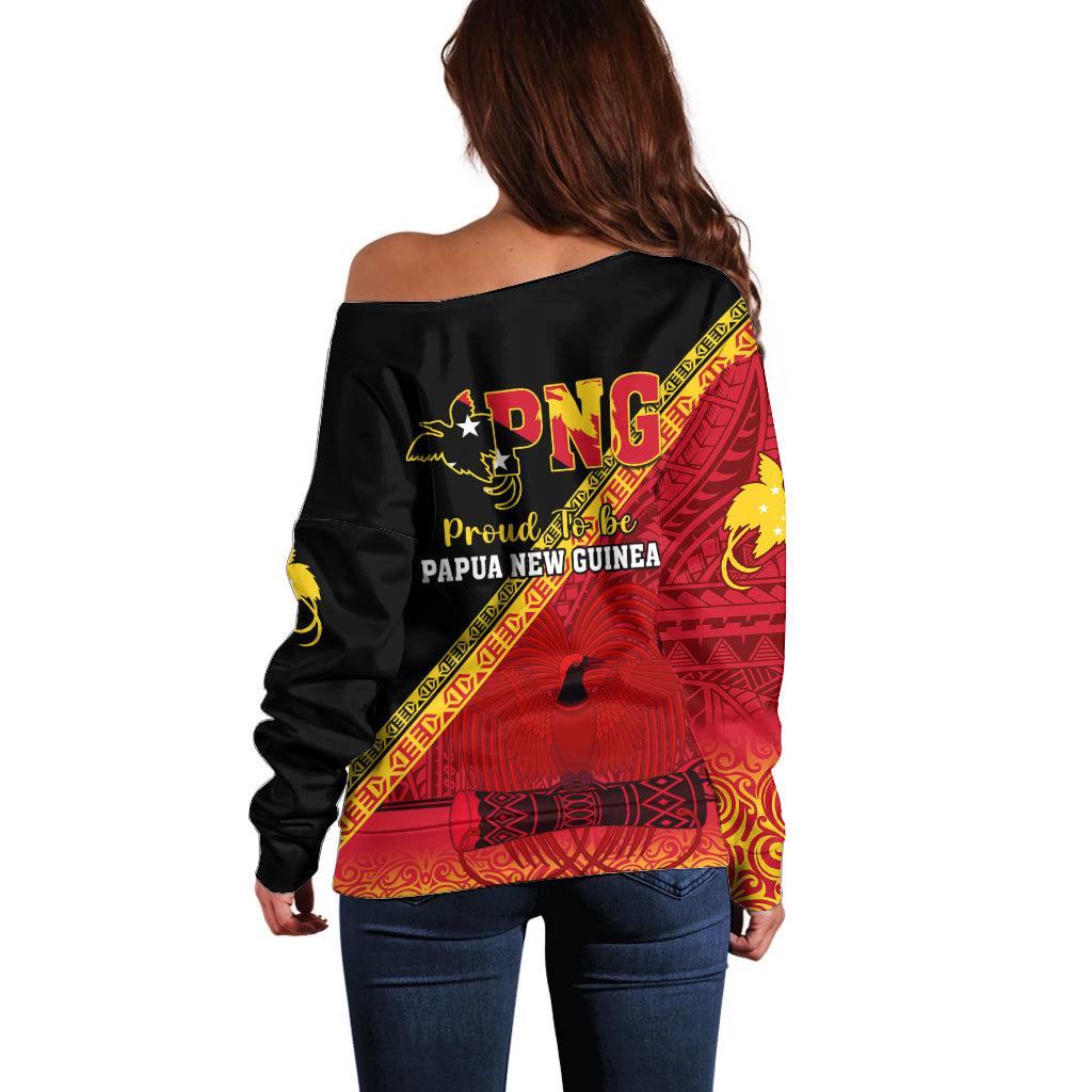 Papua New Guinea Off Shoulder Sweater Independen Stet bilong Papua Niugini Unique Version LT14 - Polynesian Pride