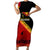 Papua New Guinea Short Sleeve Bodycon Dress Independen Stet bilong Papua Niugini Unique Version LT14 Long Dress Red - Polynesian Pride