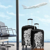 New Zealand Eel Luggage Cover Tuna Aotearoa Maori Patten - Black