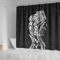 New Zealand Eel Shower Curtain Tuna Aotearoa Maori Patten - Black LT14 - Polynesian Pride