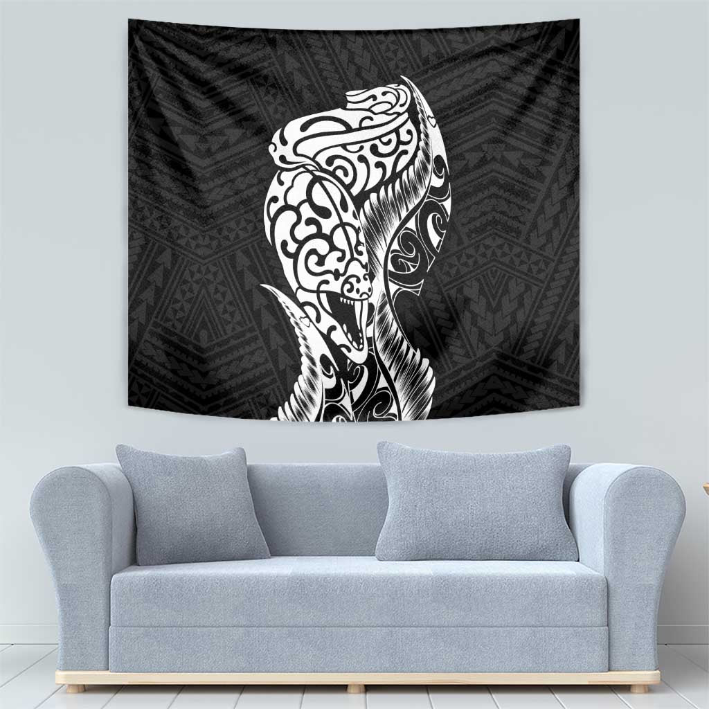 New Zealand Eel Tapestry Tuna Aotearoa Maori Patten - Black