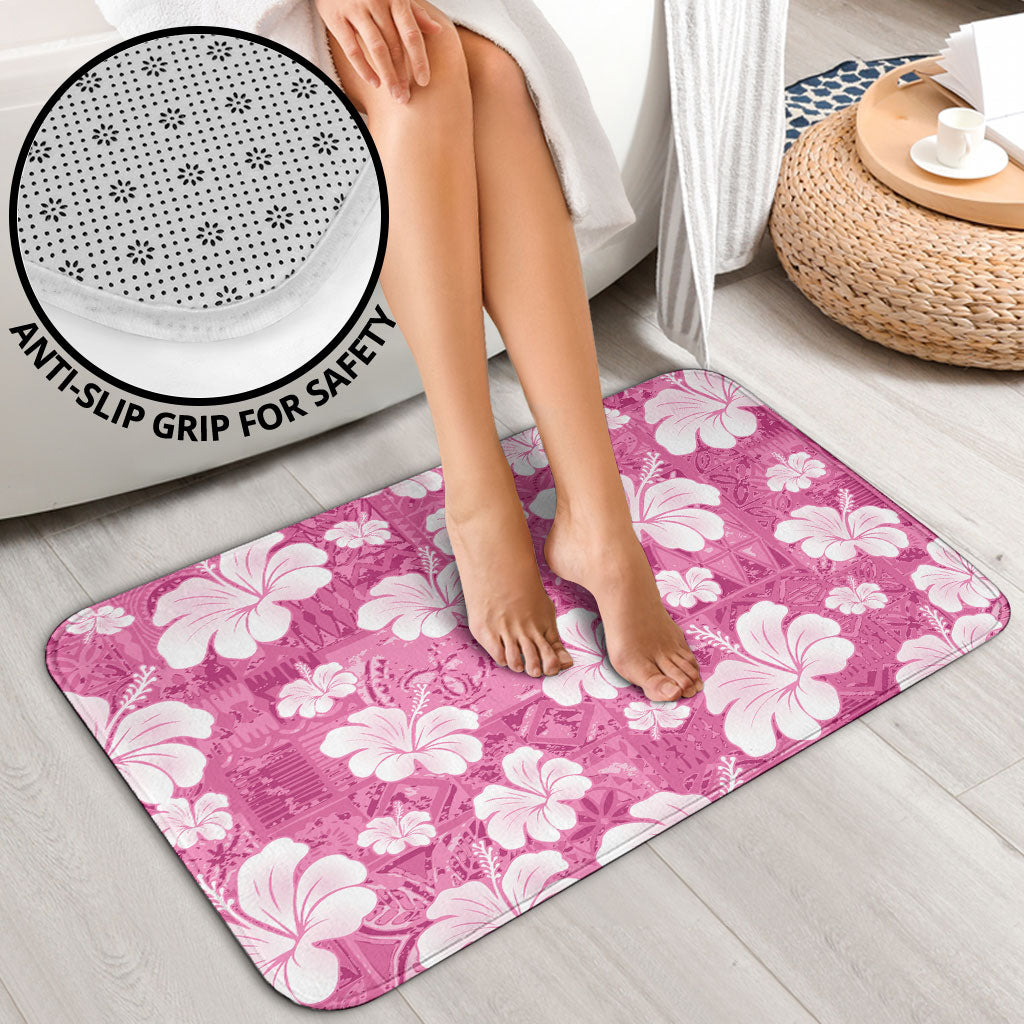 Pink Bula Fiji Masi Hibiscus Seamless Bathroom Set