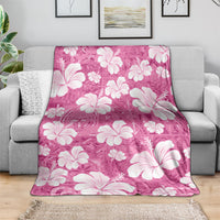 Pink Bula Fiji Masi Hibiscus Seamless Blanket