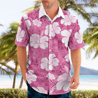 Pink Bula Fiji Masi Hibiscus Seamless Hawaiian Shirt