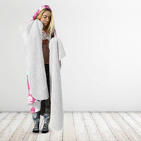 Pink Bula Fiji Masi Hibiscus Seamless Hooded Blanket