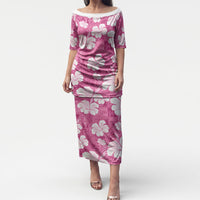 Pink Bula Fiji Masi Hibiscus Seamless Puletasi