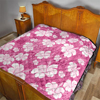 Pink Bula Fiji Masi Hibiscus Seamless Quilt