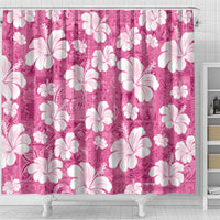 Pink Bula Fiji Masi Hibiscus Seamless Shower Curtain