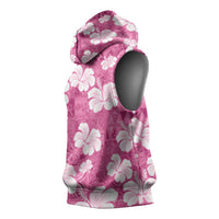 Pink Bula Fiji Masi Hibiscus Seamless Sleeveless Hoodie