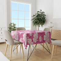 Pink Bula Fiji Masi Hibiscus Seamless Tablecloth