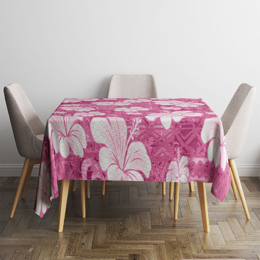 Pink Bula Fiji Masi Hibiscus Seamless Tablecloth