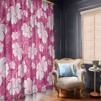 Pink Bula Fiji Masi Hibiscus Seamless Window Curtain