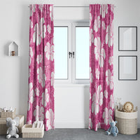 Pink Bula Fiji Masi Hibiscus Seamless Window Curtain