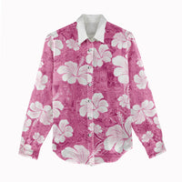 Pink Bula Fiji Masi Hibiscus Seamless Women Casual Shirt