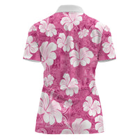 Pink Bula Fiji Masi Hibiscus Seamless Women Polo Shirt