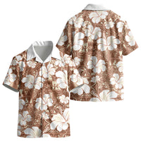 Brown Bula Fiji Masi Hibiscus Seamless Kid Hawaiian Shirt