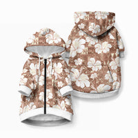 Brown Bula Fiji Masi Hibiscus Seamless Pet Hoodie