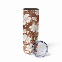 Brown Bula Fiji Masi Hibiscus Seamless Skinny Tumbler