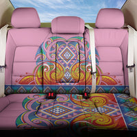 Rainbow Ngaru Taniko With Aotearoa Maori Tattoo Back Car Seat Cover