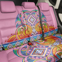 Rainbow Ngaru Taniko With Aotearoa Maori Tattoo Back Car Seat Cover