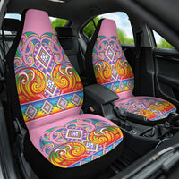Rainbow Ngaru Taniko With Aotearoa Maori Tattoo Car Seat Cover