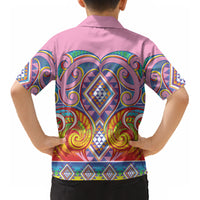 Rainbow Ngaru Taniko With Aotearoa Maori Tattoo Kid Hawaiian Shirt