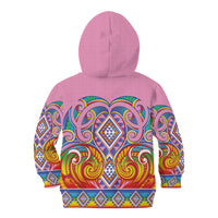 Rainbow Ngaru Taniko With Aotearoa Maori Tattoo Kid Hoodie