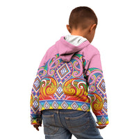 Rainbow Ngaru Taniko With Aotearoa Maori Tattoo Kid Hoodie