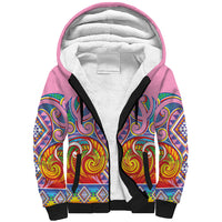 Rainbow Ngaru Taniko With Aotearoa Maori Tattoo Sherpa Hoodie