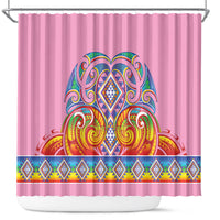 Rainbow Ngaru Taniko With Aotearoa Maori Tattoo Shower Curtain