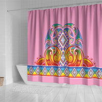Rainbow Ngaru Taniko With Aotearoa Maori Tattoo Shower Curtain