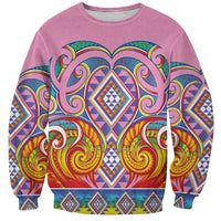 Rainbow Ngaru Taniko With Aotearoa Maori Tattoo Sweatshirt