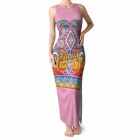 Rainbow Ngaru Taniko With Aotearoa Maori Tattoo Tank Maxi Dress