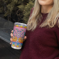 Rainbow Ngaru Taniko With Aotearoa Maori Tattoo Tumbler Cup