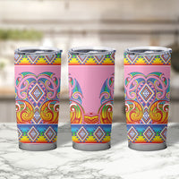 Rainbow Ngaru Taniko With Aotearoa Maori Tattoo Tumbler Cup