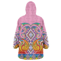 Rainbow Ngaru Taniko With Aotearoa Maori Tattoo Wearable Blanket Hoodie