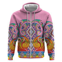 Rainbow Ngaru Taniko With Aotearoa Maori Tattoo Zip Hoodie