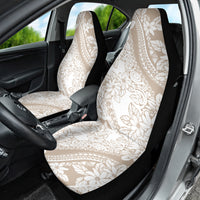 Polynesia Car Seat Cover Polynesian Tropical Flowers Beige Pastel Vibes LT14 - Polynesian Pride